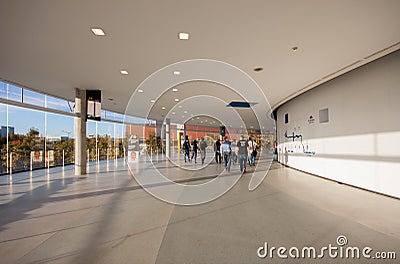 Attendees inside Fira Barcelona Gran Via at SAP TechEd conference Editorial Stock Photo